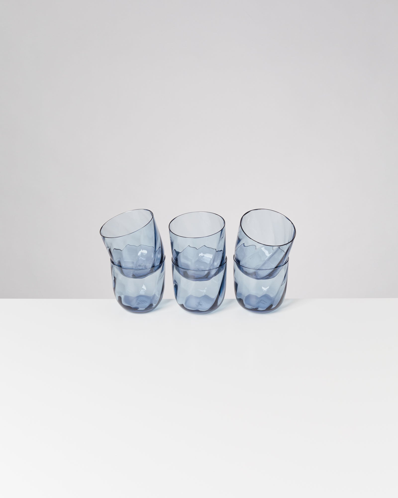 CALMA - SMALL GLASS SWIRL BLUE SET OF 6