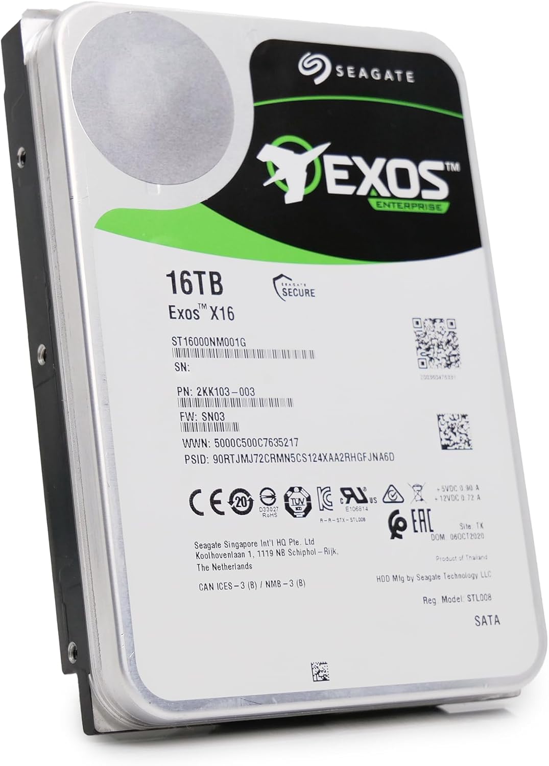 Seagate 16TB HDD Exos X16 7200 RPM 512e/4Kn SATA 6Gb/s 256MB Cache 3.5-Inch Enterprise Hard Drive (ST16000NM001G) (Renewed)