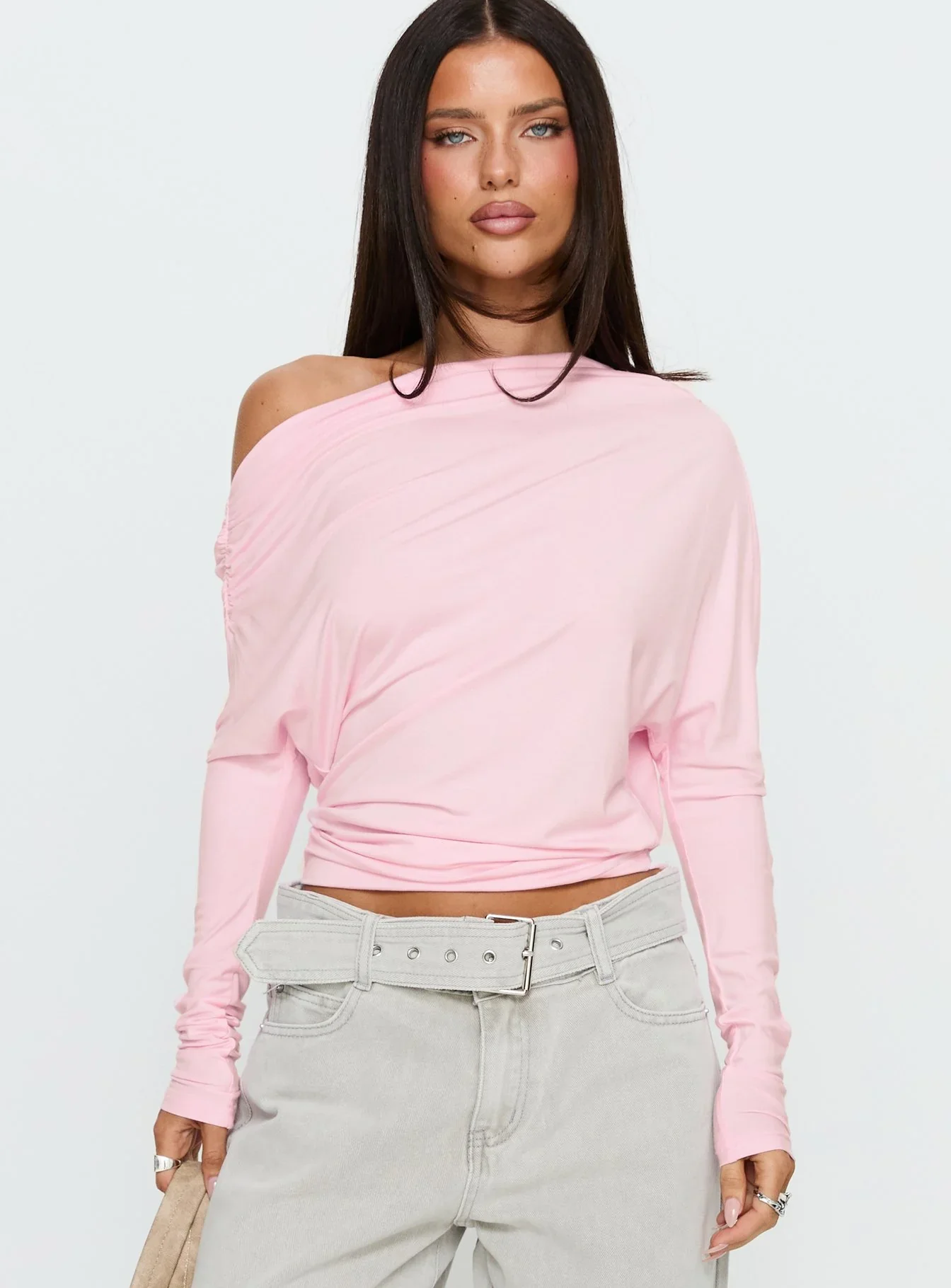 Party Hour Off Shoulder Top Pink