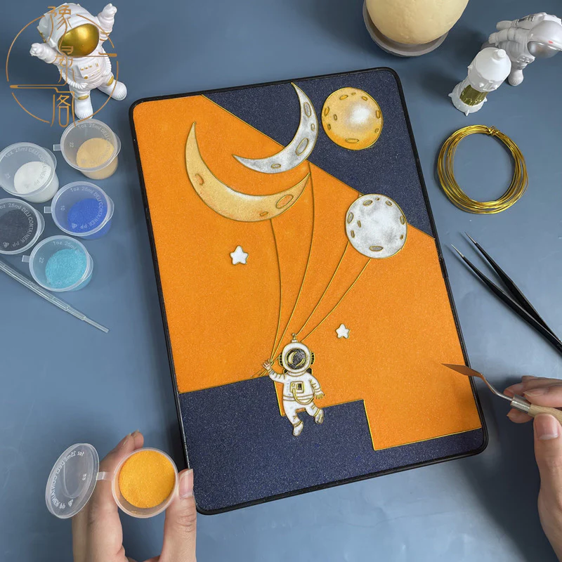 Astronaut,Beginner Cloisonné Enamel DIY Kit, with Tutorial& All Tools