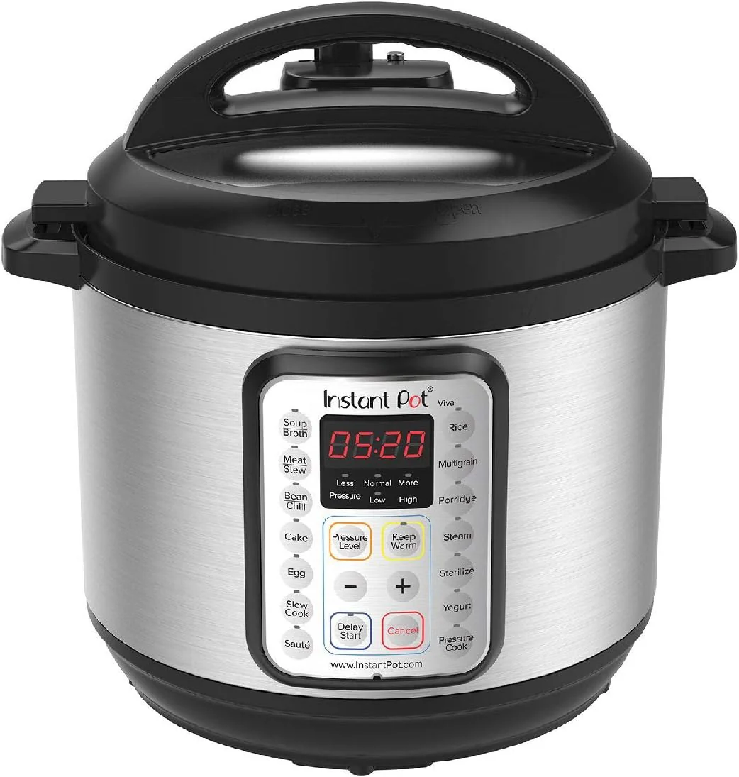 Multicuiseur 9 en 1 : autocuiseur, mijoteuse, cuiseur à riz, cuiseur vapeur, fonction sauté, yaourtière, chauffe-plat et stérilisateur. Application avec plus de 800 recettes incluse. Acier inoxydable. Capacité : 6 litres.