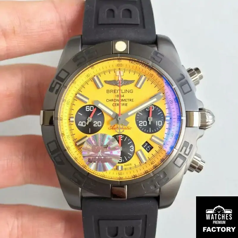 Breitling Chronomat 44 Blacksteel MB0111C3 / I531 / 262S / M20DSA.2 GF Factory Yellow Dial