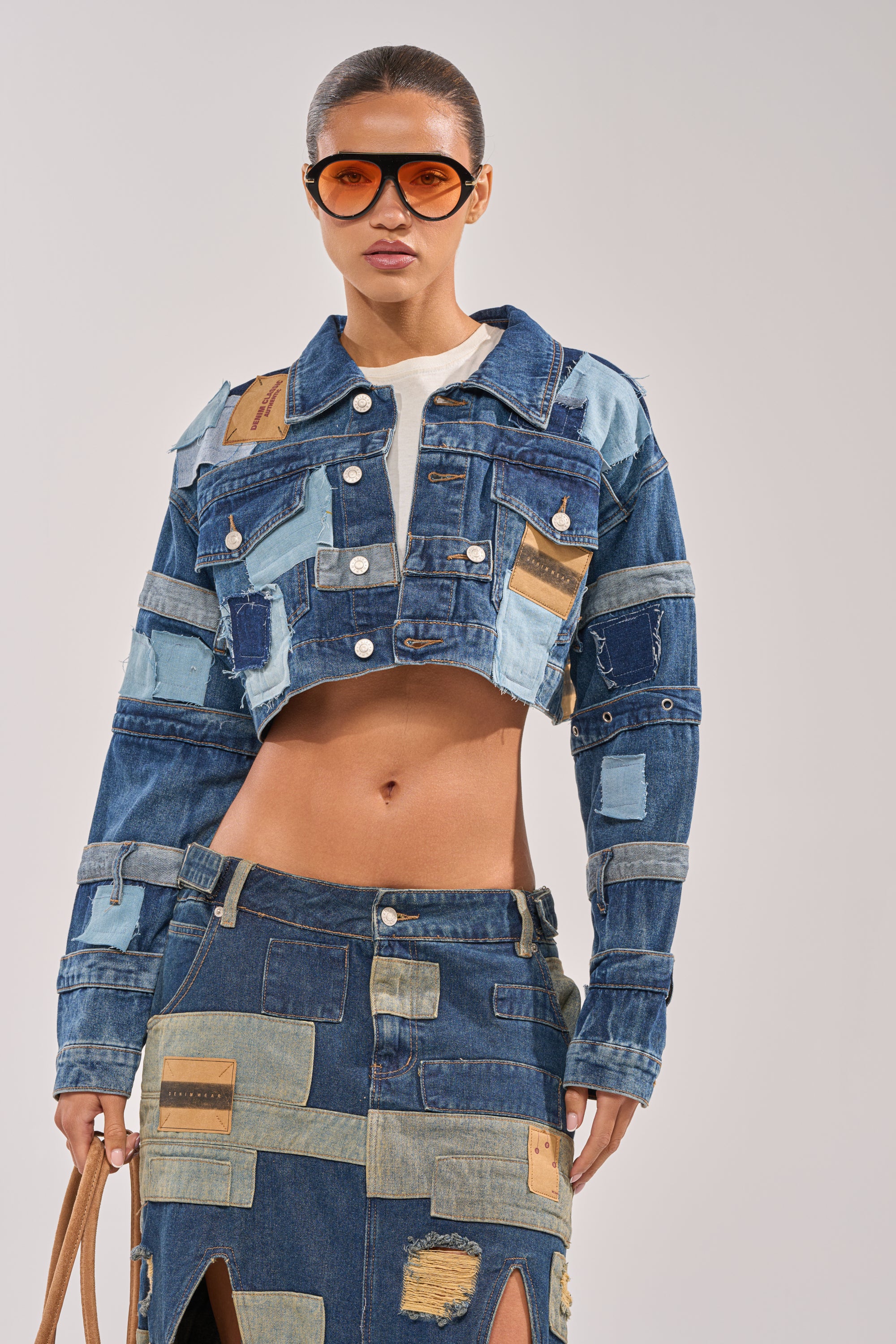 ACT UP PATCHWORK DENIM JACKET - Akira Store