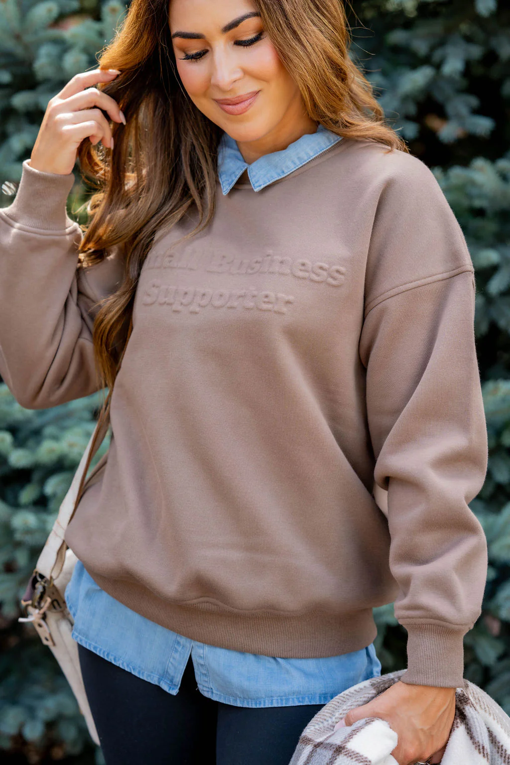 Small Business Supporter Embossed Crewneck