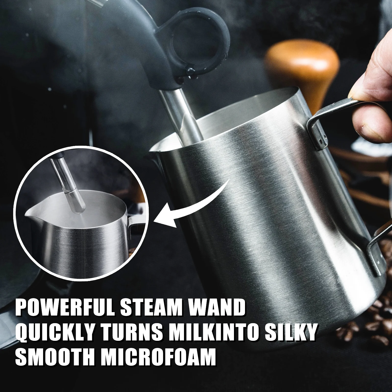 MIROX Espresso Machine 15 Bar, Coffee Maker with Milk Frother Steam Wand, Built - in Bean Grinder, Combo Cappuccino Machine with 70 oz Removable Water Tank (ABS High - Strength Plastic Shell)