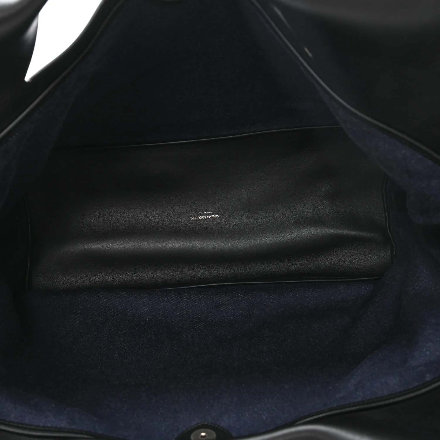 Calfskin Denim Large The Bow Bag Blue Black