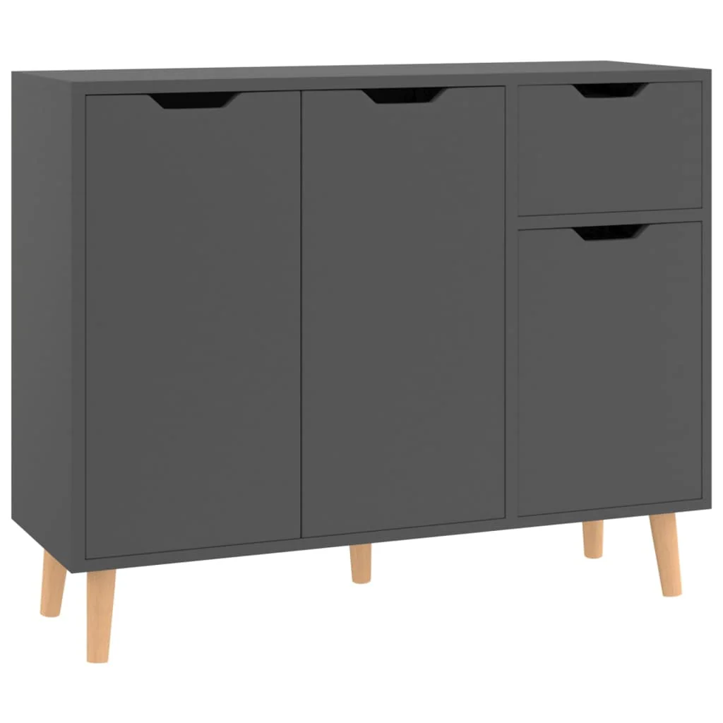 vidaXL Sideboard Console Cabinet with Storage for Bedroom Engineered Wood(Black)