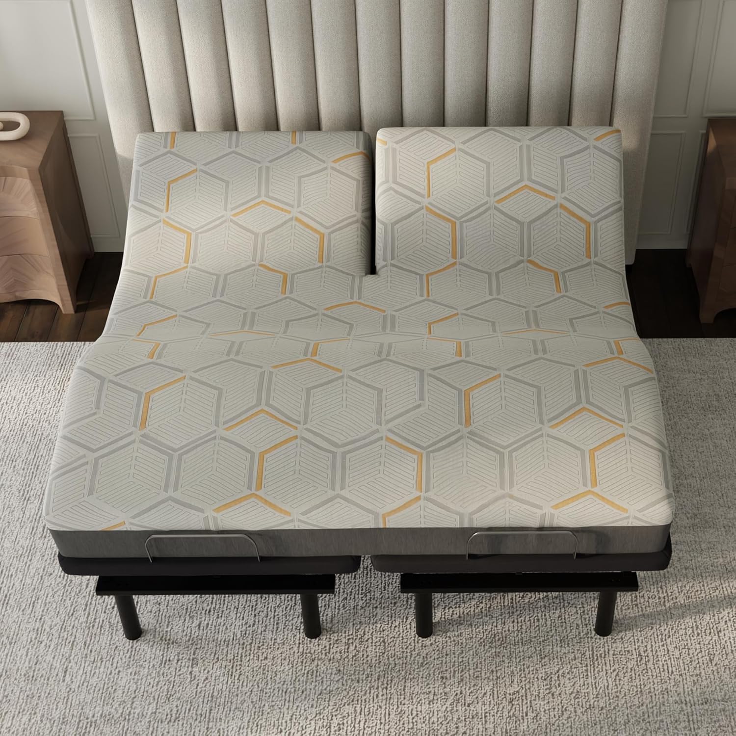 Blissful Nights - e4 Split Head Flex Top King Size Adjustable Bed Frame Set with 12