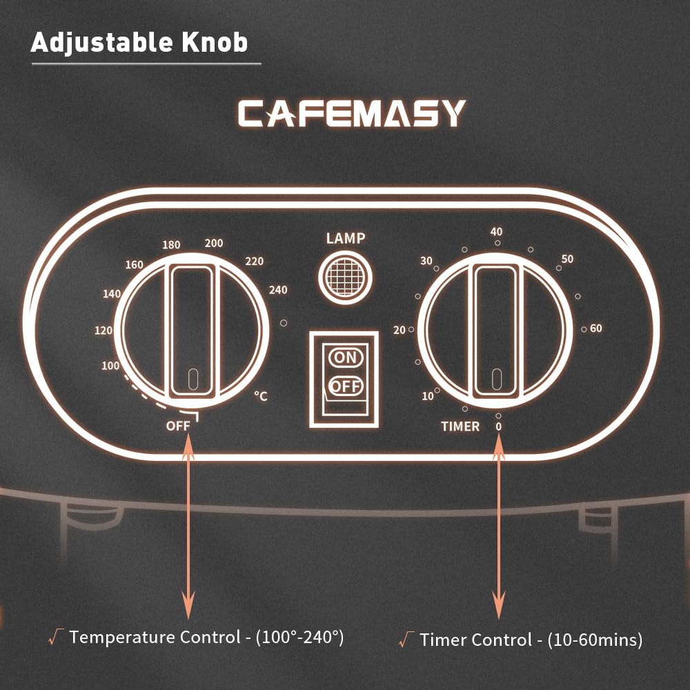 Home Coffee Bean Roaster Machine - Coffee Bean Handle Design Electric Automatic Coffee Roaster with Timer and Roasting Temperature Setting