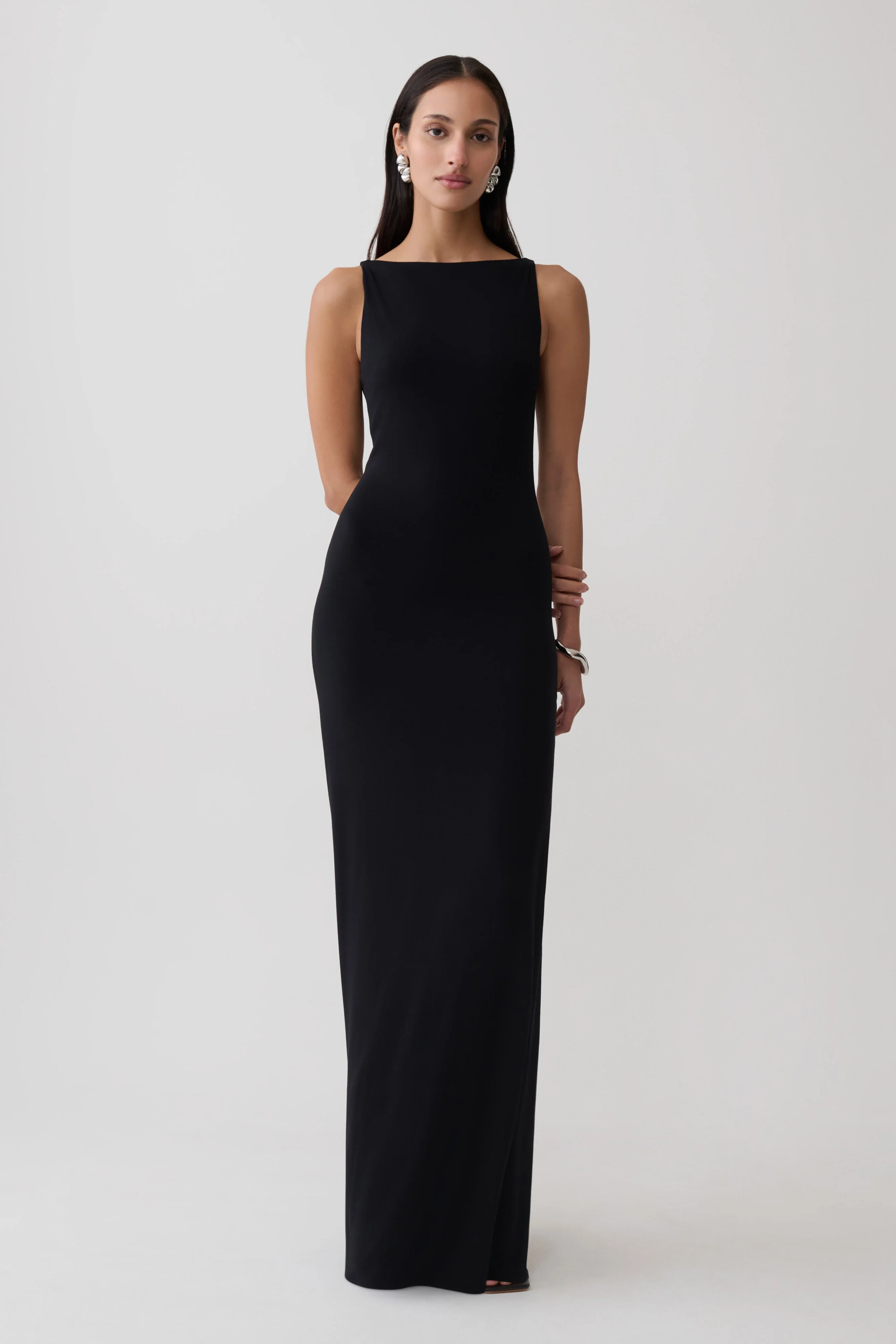 Yura Backless Twist Maxi Dress - Black
