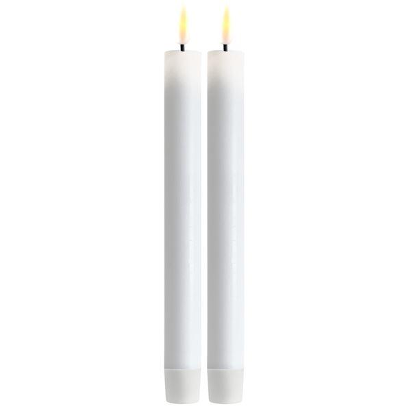 LED kronelys 2x24 cm hvit