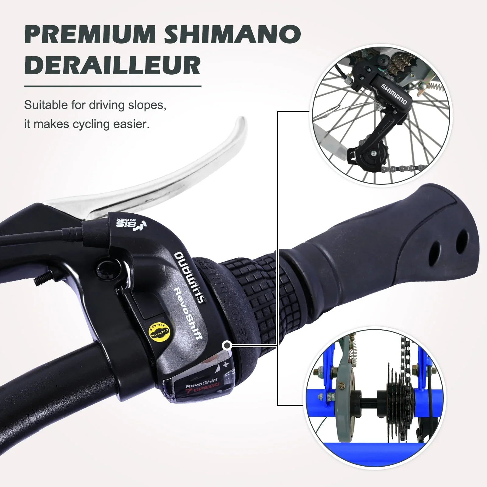 MOPHOTO 7 Speed 27.5 Adult Mountain Tricycle, Exercise Men's Women's Bicycle, 3 Wheel Cruiser Bike