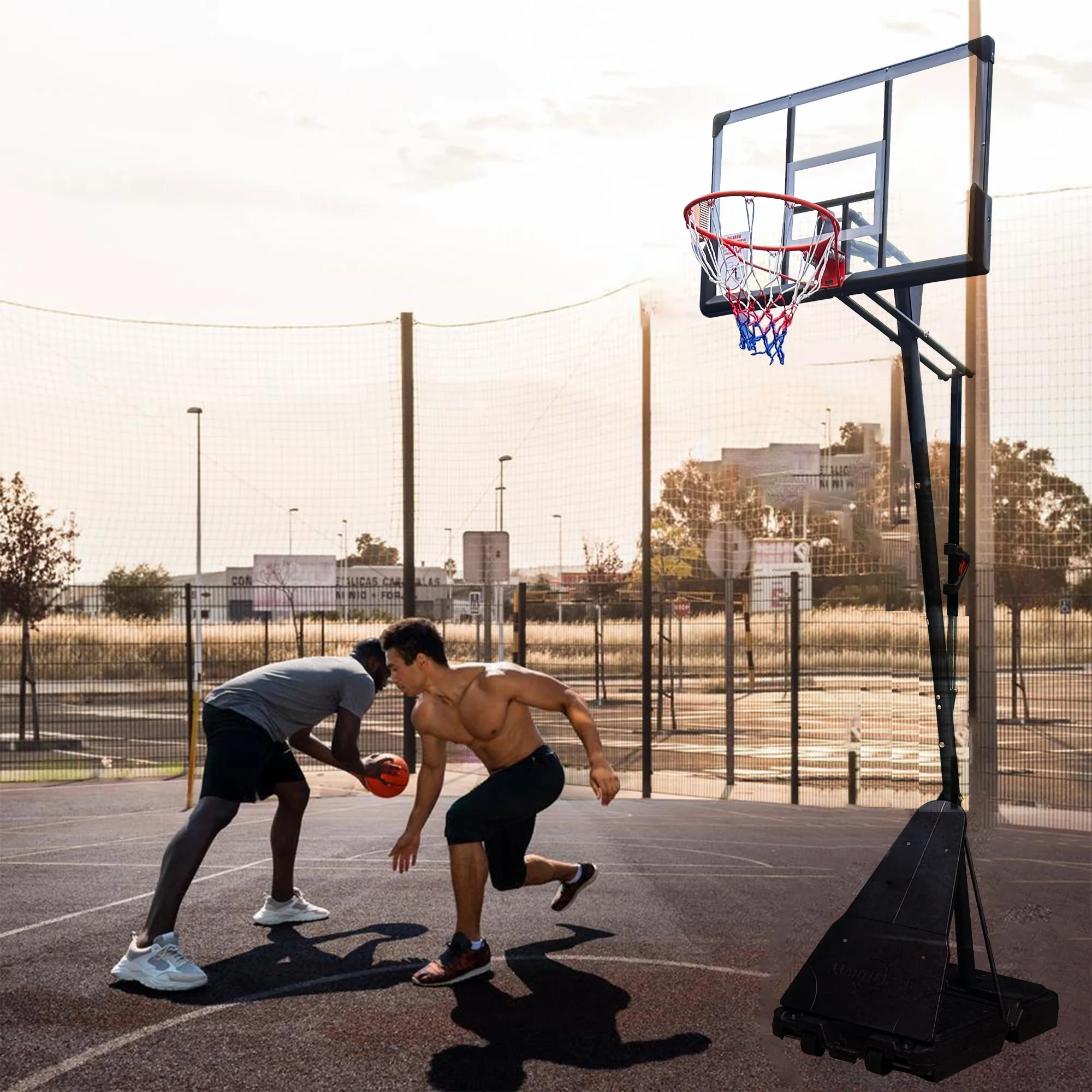 54in Portable Basketball Hoop with Polycarbonate Backboard - Image 5