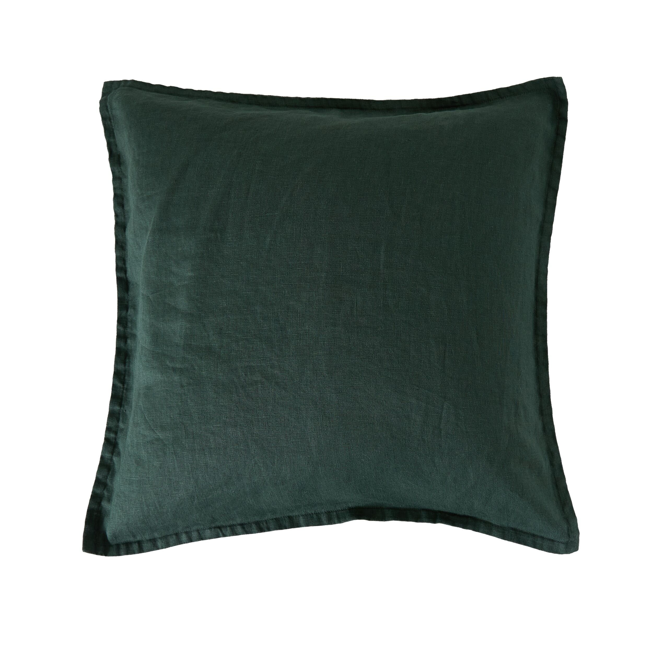 Hamptons French Linen Cushion Bottle Green 50x50cm