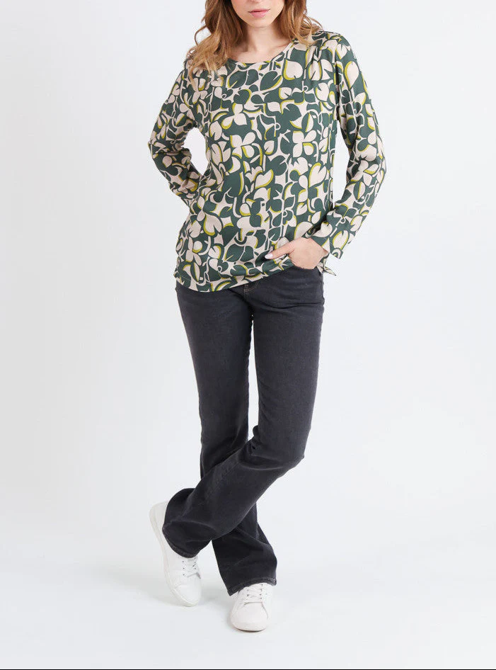 Blouse femme imprimé 100% viscose imprimé vert