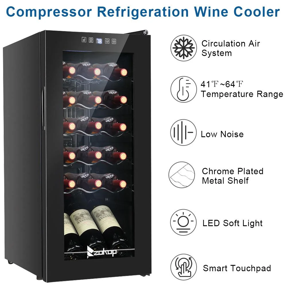 18 Bottle Compressor Wine Cooler Freestanding Wine Fridge, Fast Cooling, Low Noise(1.8cu.ft/18bottle) - Image 10