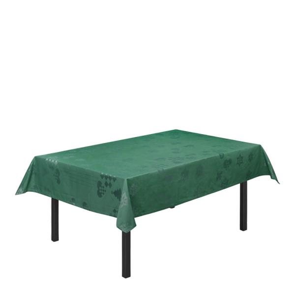 Natale juleduk i damask 150x270 cm grønn