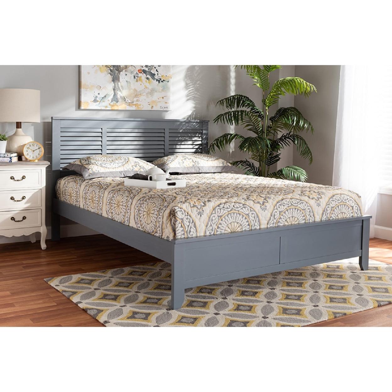 Adela Modern and Contemporary Grey Finished Wood Full Size Platform Bed