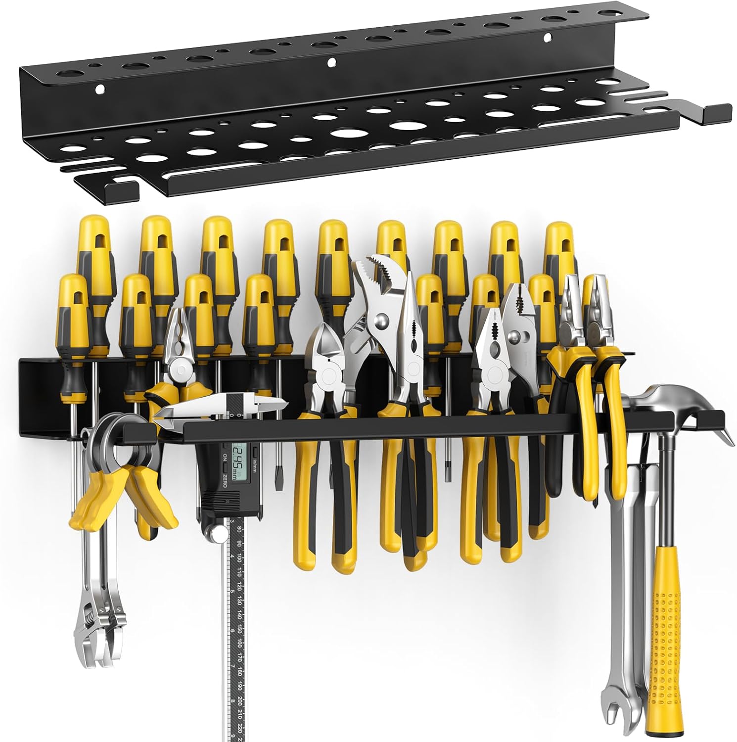 Screwdriver Organizer Wall Mount, Heavy Duty Steel, with 43 Holes
