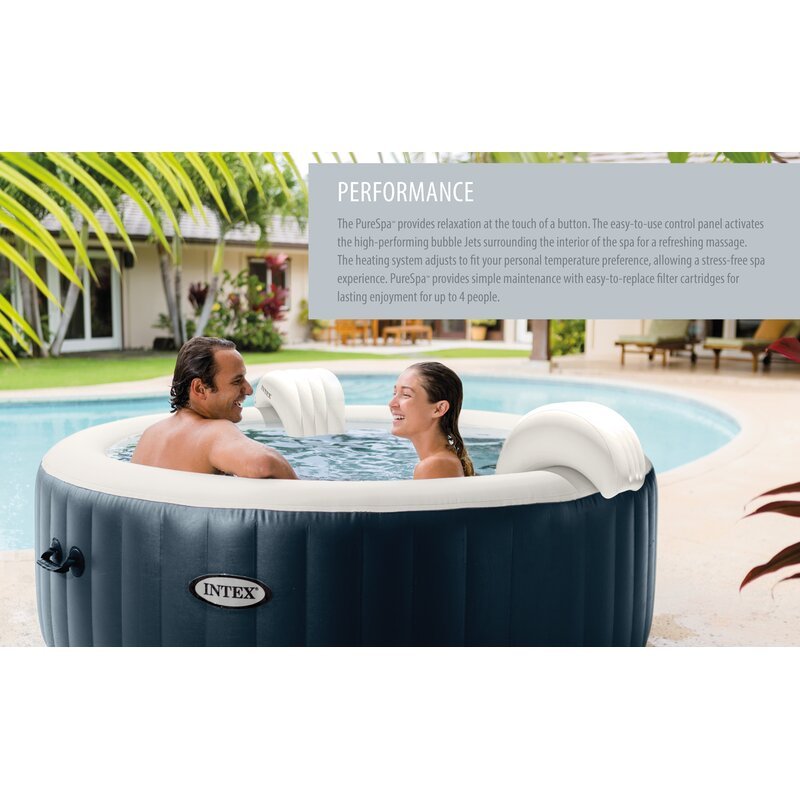 Spa gonflable rond Intex 6 personnes 170 - Jet Vinyl bleu foncé