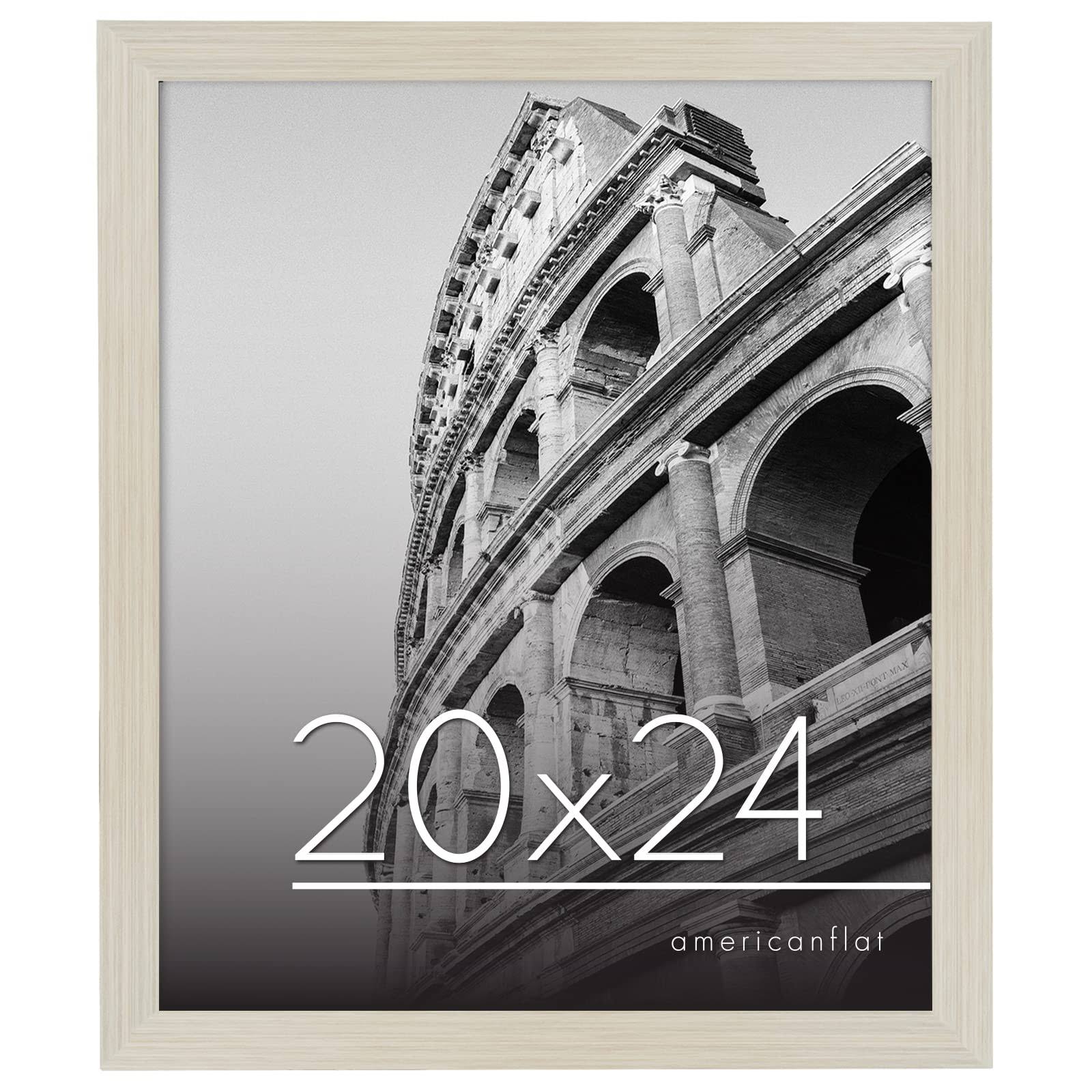 Americanflat 20x24 Poster Frame in Light Wood with Polished Plexiglass - Horizontal and Vertical Formats with Included Hanging Hardware
