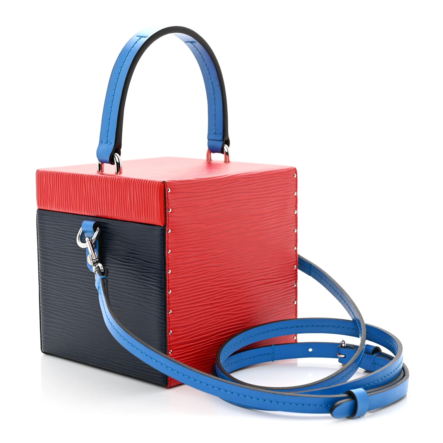 Epi Bleecker Box Indigo Coquelicot