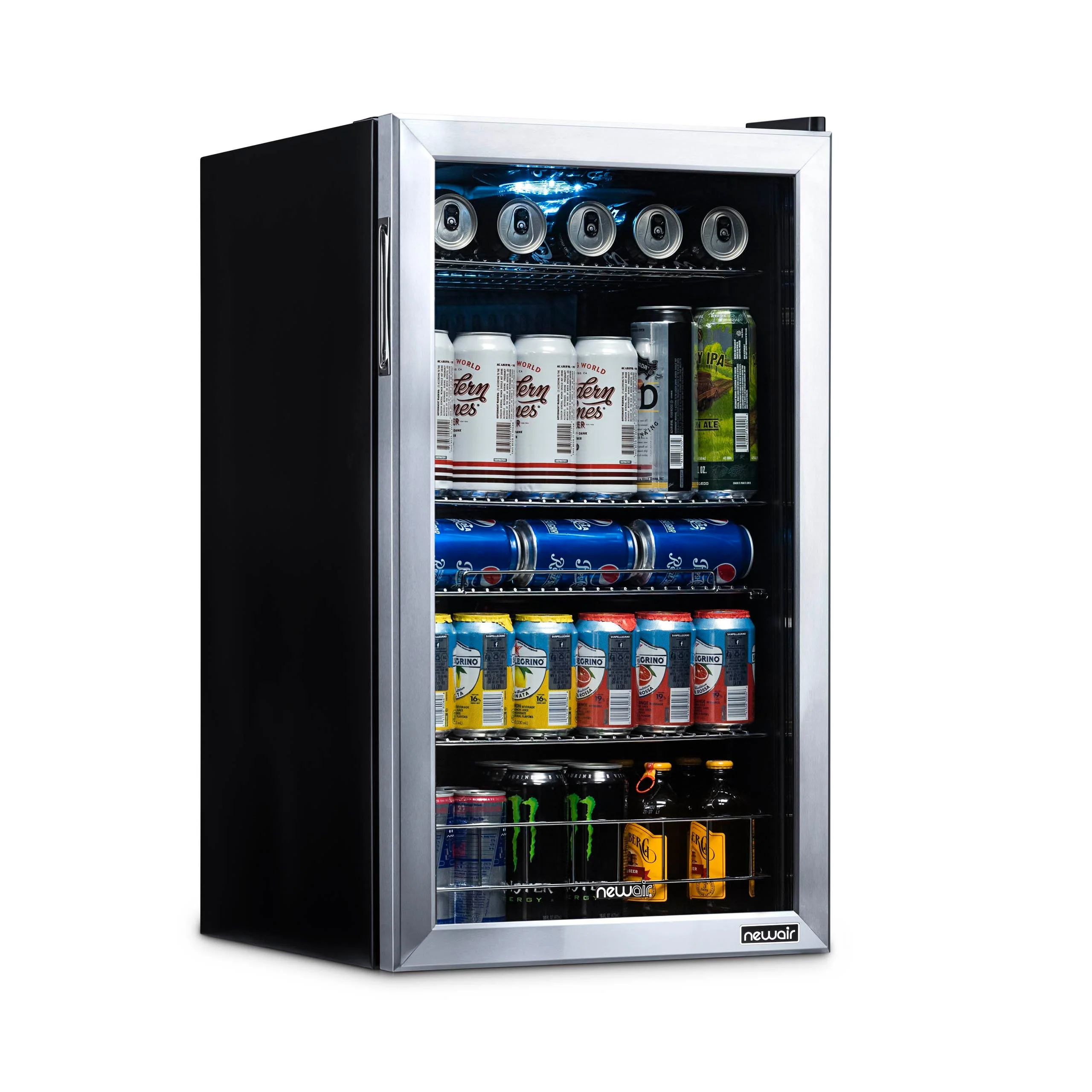 Newair 126-Can Freestanding Stainless Steel Beverage Fridge - 18.9