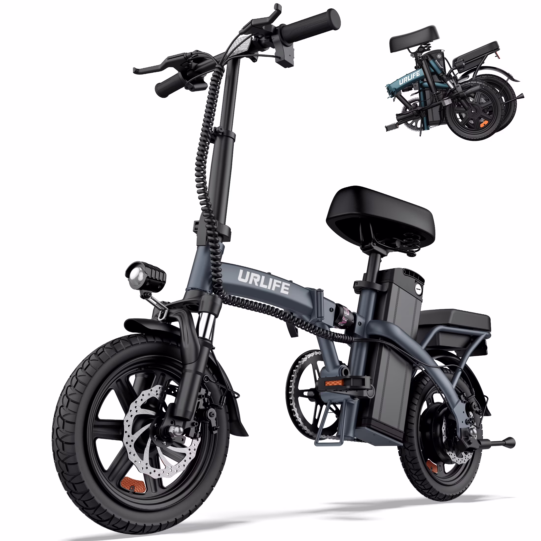 14"Folding Electric Bike for Adults,500W Peak Motor,48V 7.5AH Removable Battery,Mini Ebike for Adults City Commuter,UL2849,Black(Black) - Image 3