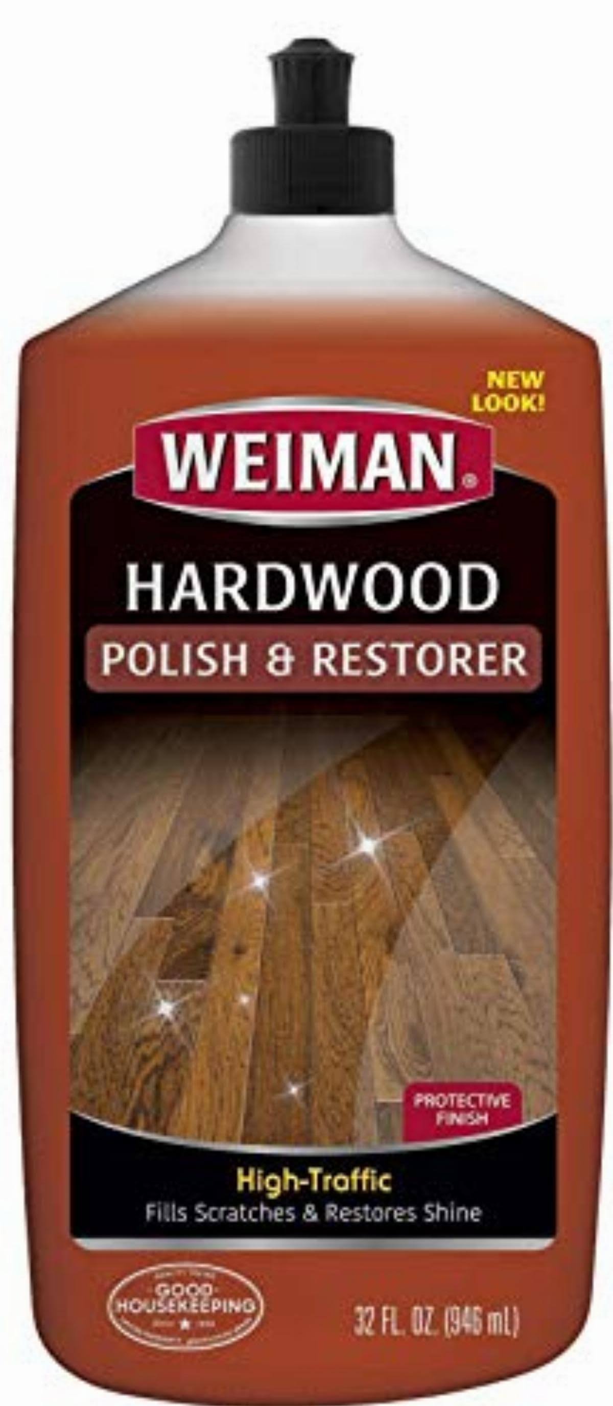 Weiman High-Traffic Hardwood Floor Polish and Restorer - Natural Shine, Removes Scratches, Leaves Protective Layer 32 fl. oz