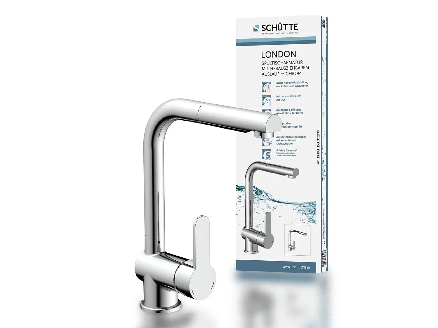 Schtte Mitigeur robinet de cuisine LONDON, avec bec extensible
