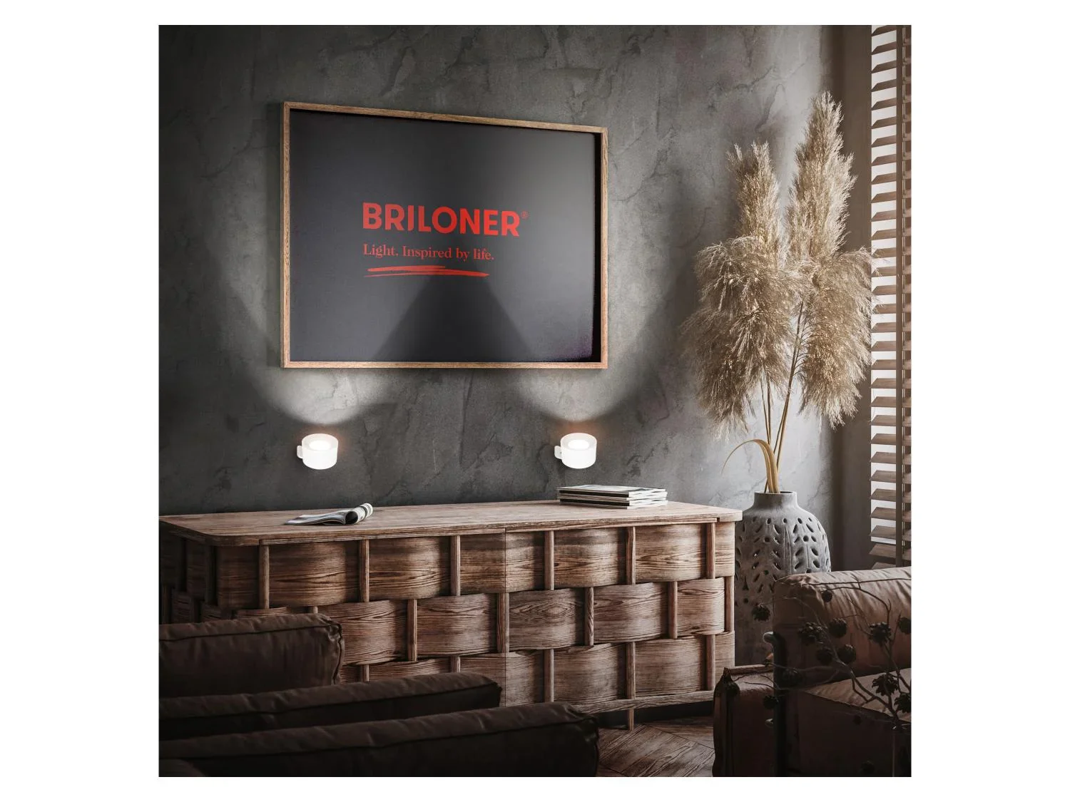 Briloner Lot de 2 appliques murales sans fil