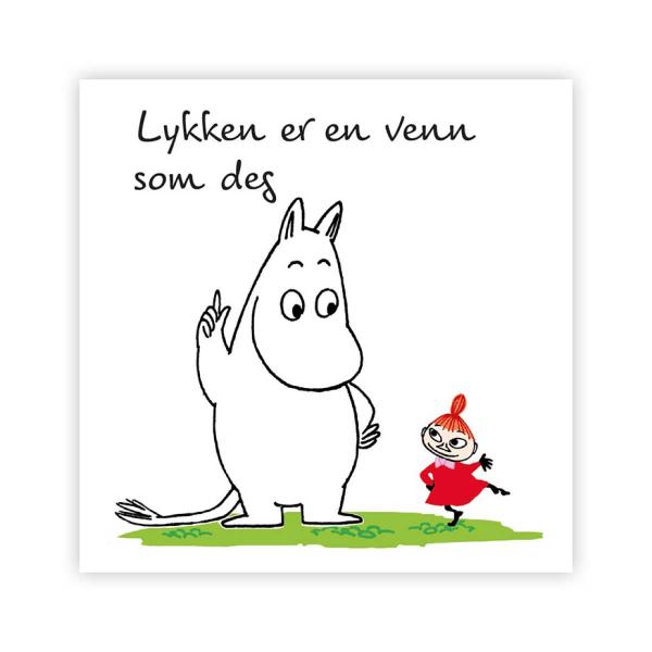 Mummi kort dobbelt Lykken er en venn hvit