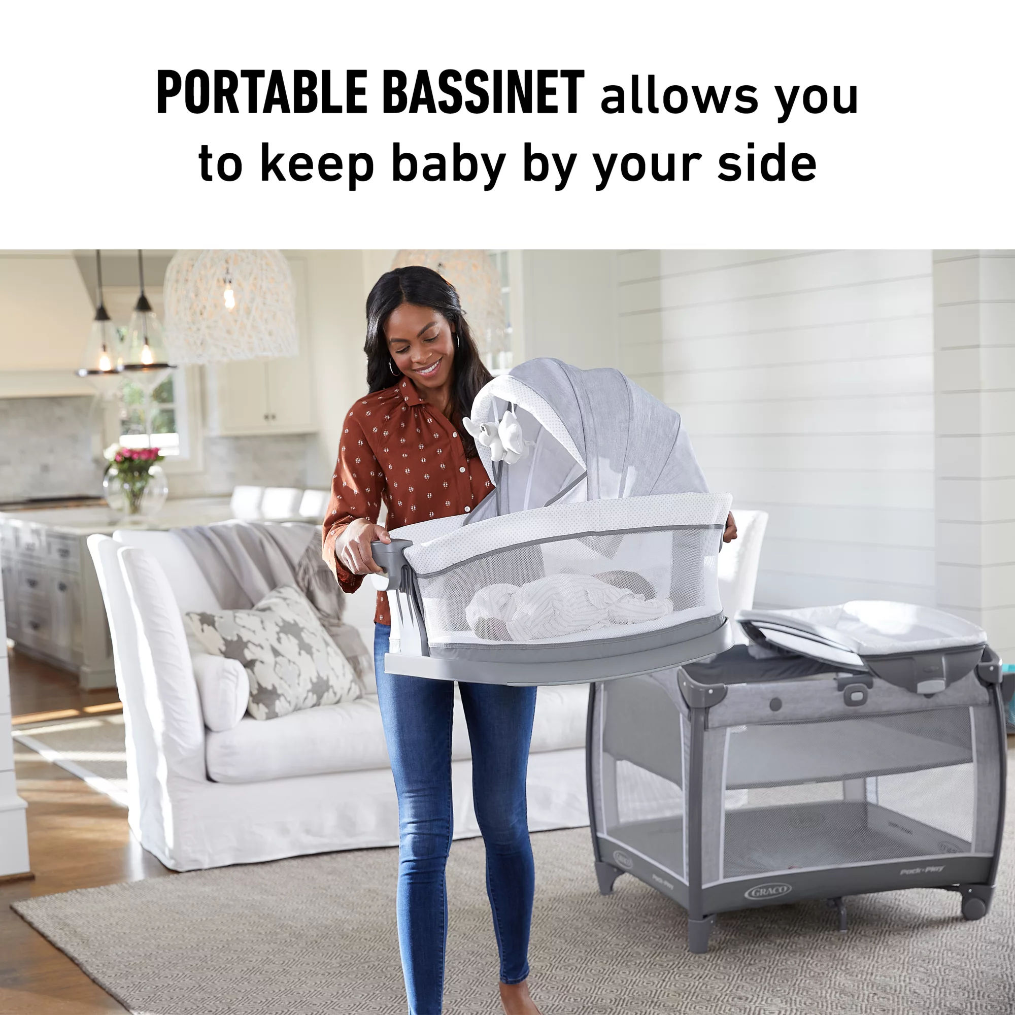 Parc pour bébé Graco Pack 'n Play Day2Dream DLX avec berceau portable couleur Beau
