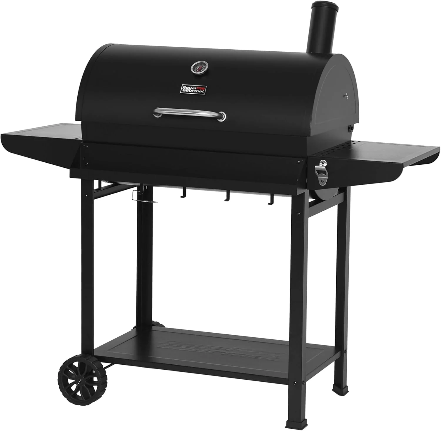 Barbecue à charbon Royal Gourmet CC1830T de 76 cm (30 pouces) avec grille de maintien au chaud et panier de rangement avant, surface de cuisson de 4 100 cm² (627 pouces carrés) pour barbecue en extérieur, noir.