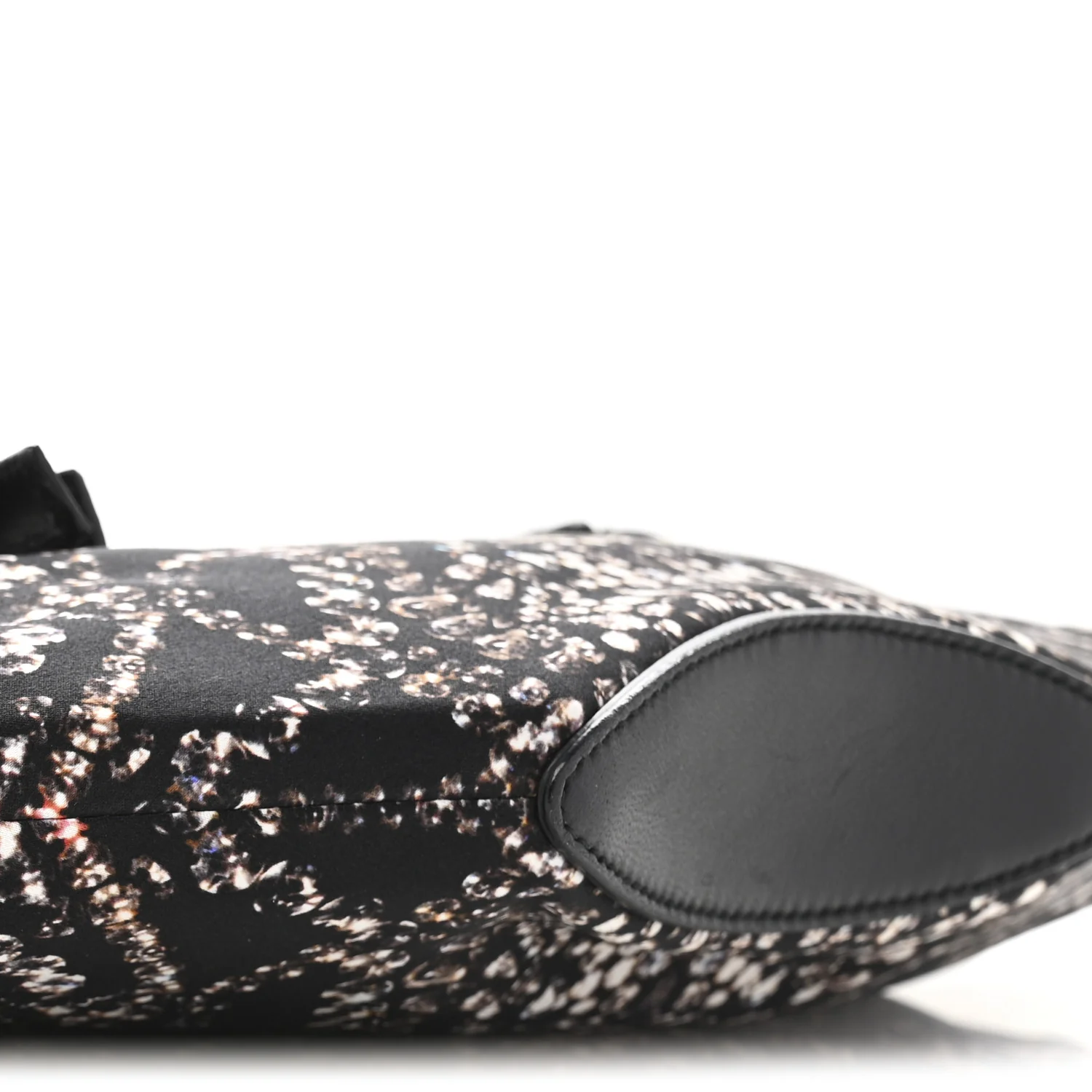Silk Dandelion Print De Manta Clutch Black