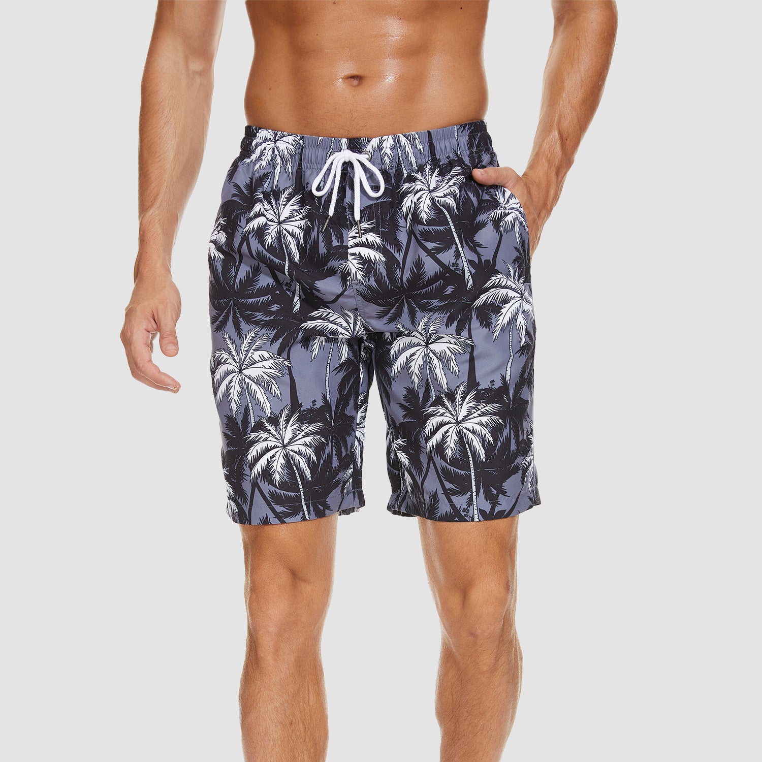 Short de bain avec doublure en filet, séchage rapide, style fun, idéal pour la plage