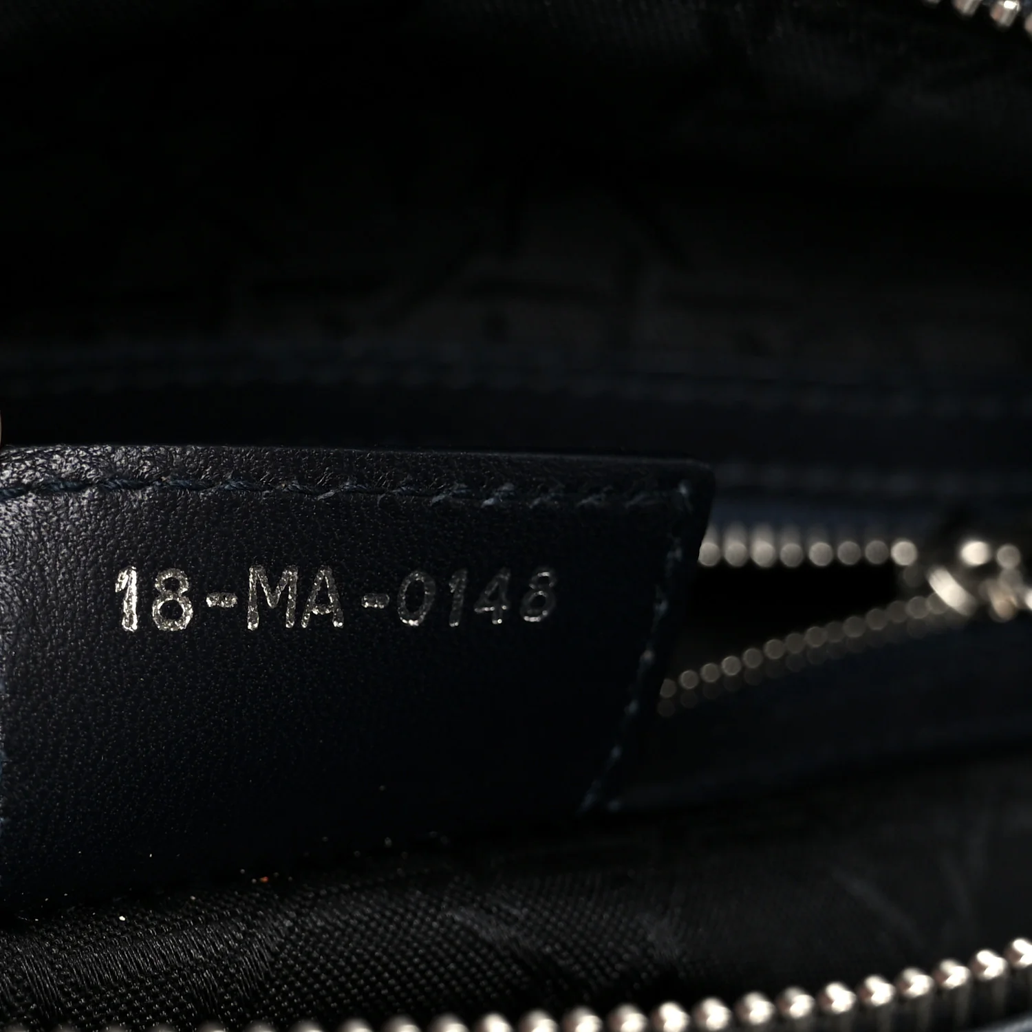 Lambskin Cannage Large Lady Dior Navy Blue