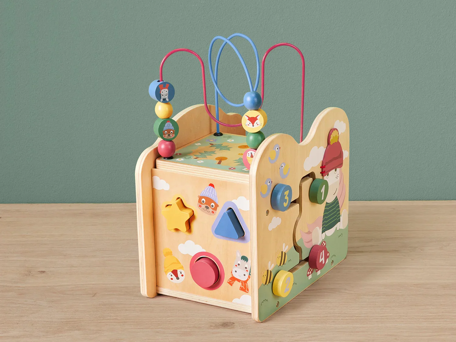 lupilu Chariot  pousser ou cube de motricit en bois