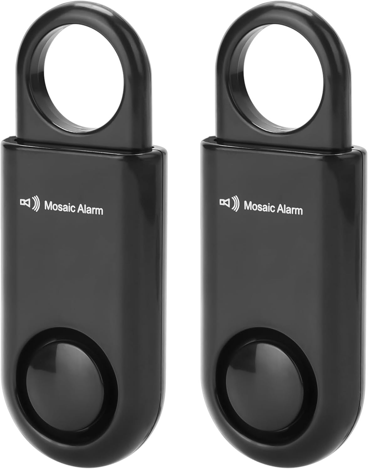 2 Pack Personal Safety Alarm Replaceable Battery | Ultra-Lightweight 0.7 oz Keychain Siren for Women, Student, Children, Night Runner. SOS Emergency 130db Loud Hiking Alert Bulky-Free. Black