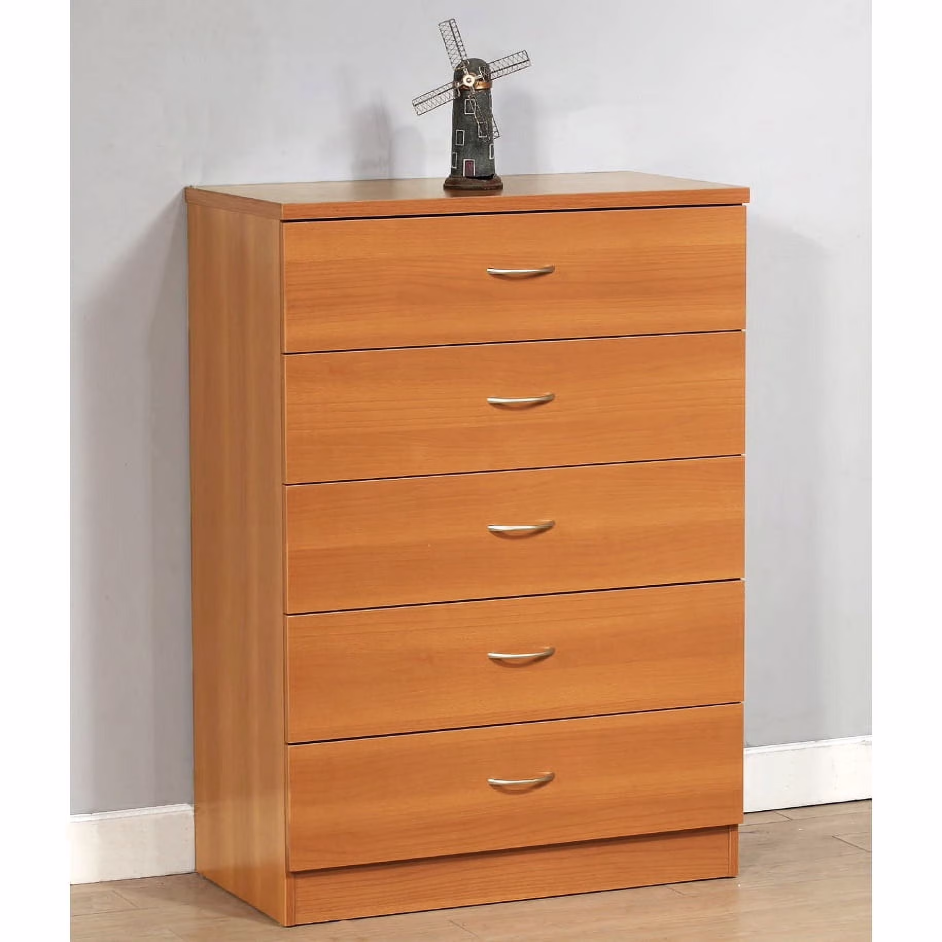 5 Drawer Dresser with Metal Handle, Perfect for Living Room, Bedroom, Brown(Brown)