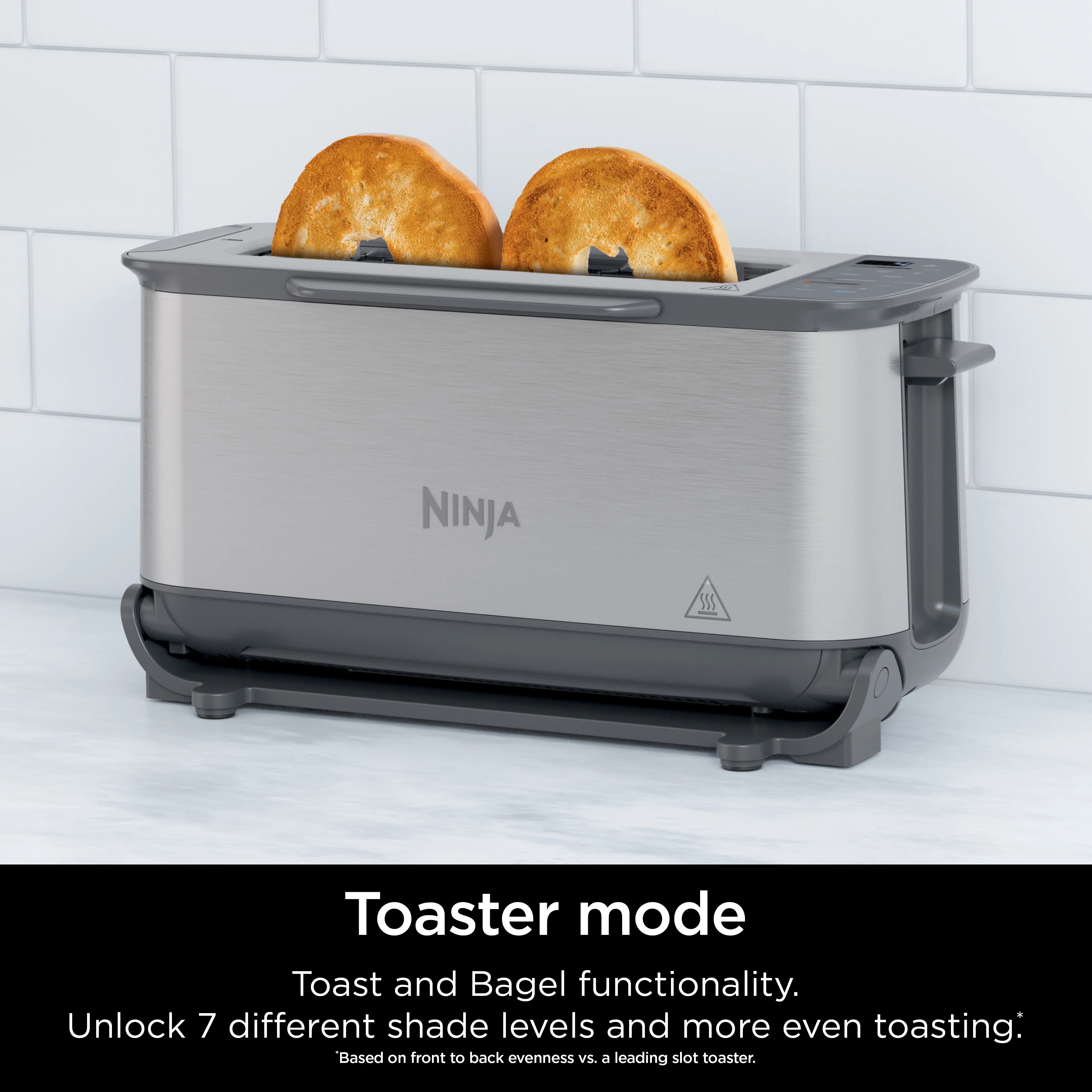 Ninja? Foodi? 2 - in - 1 Flip Toaster, 2 - Slice Toaster, Compact Toaster Oven, Snack Maker, 1500 Watts, ST100
