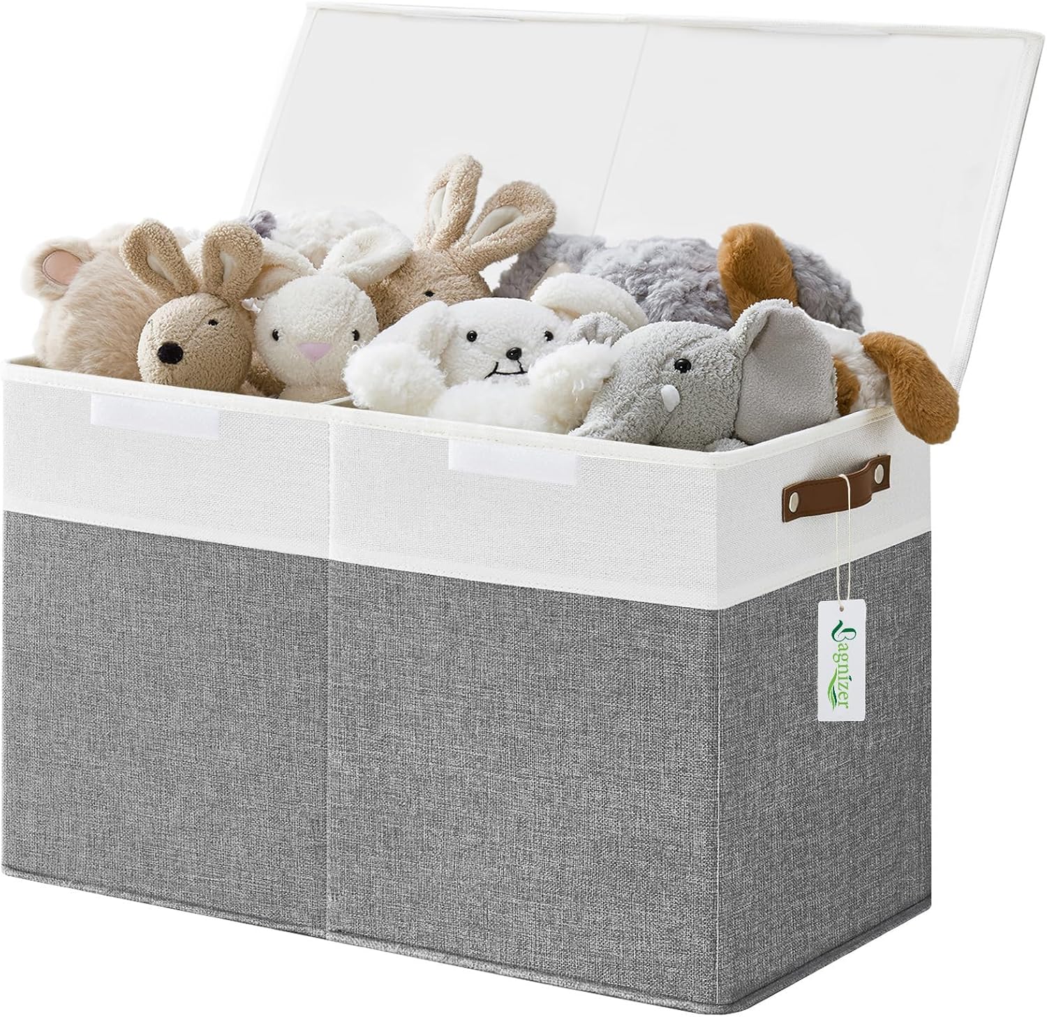 Bagnizer Large Toy Storage Box with Lids, Collapsible Sturdy Baby Storage Organizer Chest Bin Basket for Kids, Boys, Girls, Playroom, Nursery, Bedroom, Closet 25