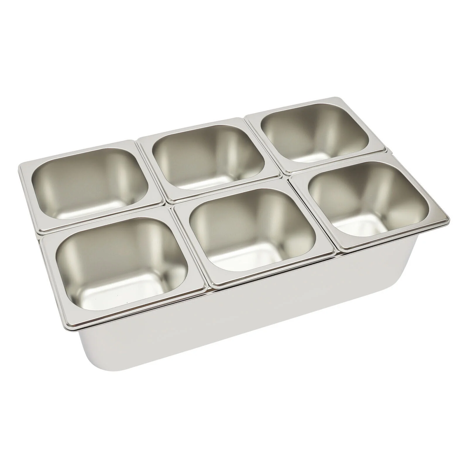 Stainless Steel Ice Food Serving Display Tray with 6 Pans a?? Hot Cold Buffet Chiller Server, PC Roll Cover, Dual-Sided Access, 3.59qt Each Pan, for Catering Party Use - Image 9