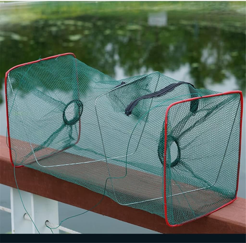 Net Folded Portable Cuboid Fish Network Casting Crayfish Shrimp Catcher Trap Cages Mesh