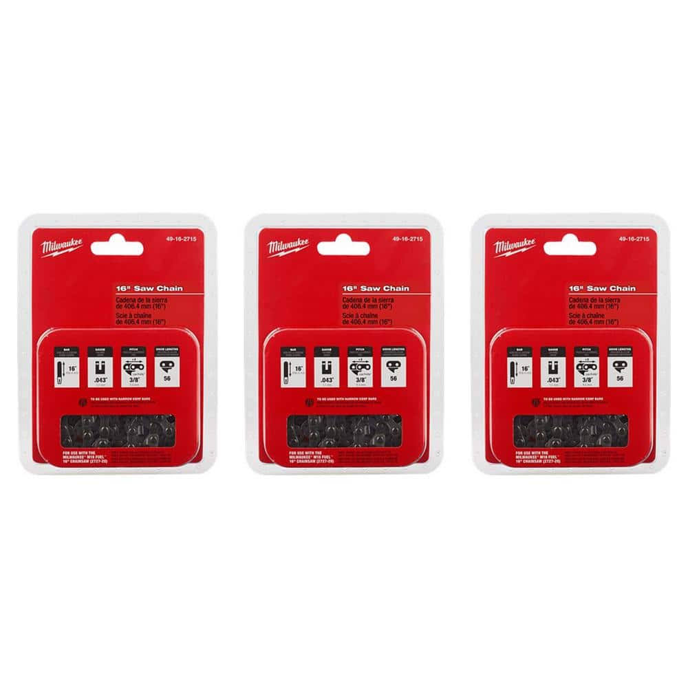 Milwaukee 16 in. Chainsaw Chain (3-Pack)