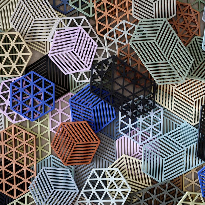 Hexagon bordskåner 16 cm indigo
