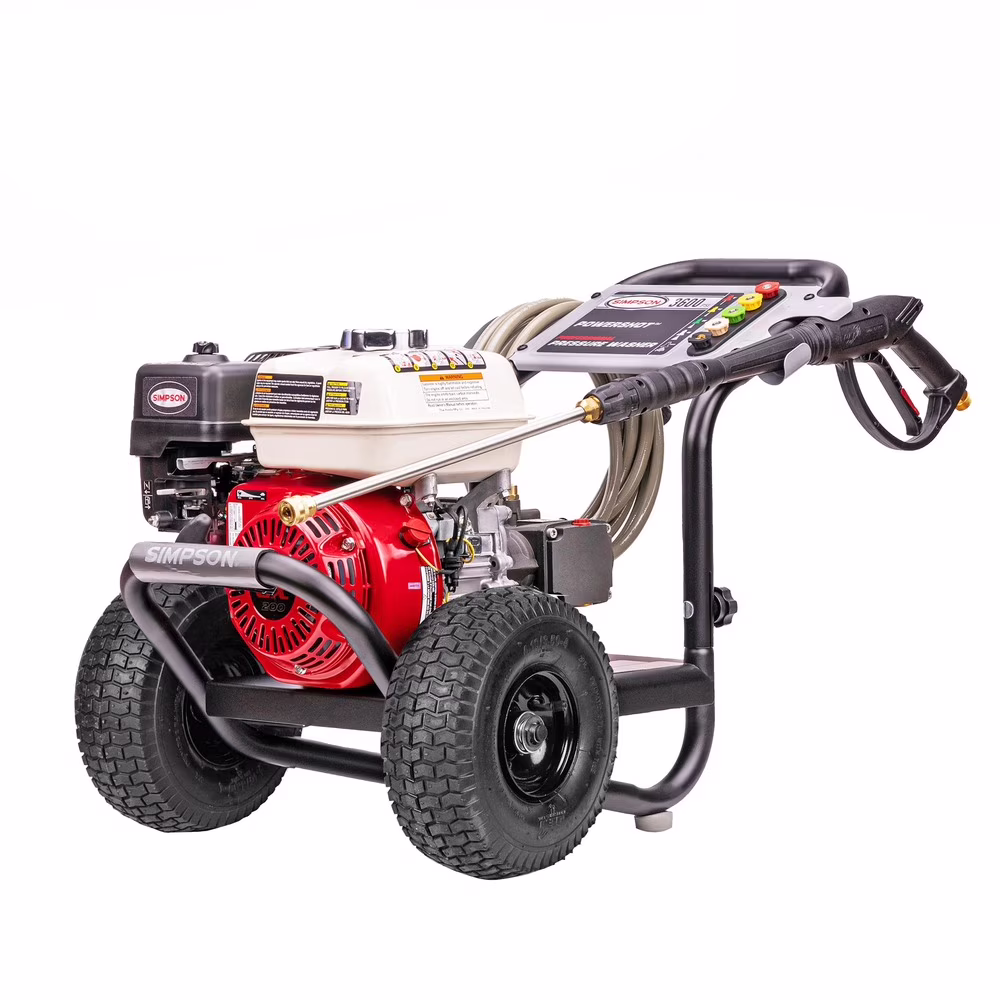 Simpson Powershot 3600 Psi at 2.5 GPM Honda? GX200 with Triplex Pump Cold Water Professional Gas Pressure Washer, 0 Voltage
