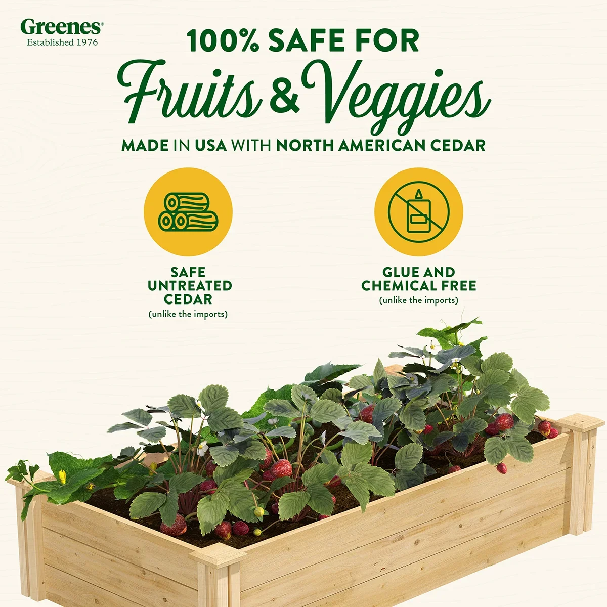 Greenes Fence 2' x 4' x 10.5 Original Cedar Raised Garden Bed