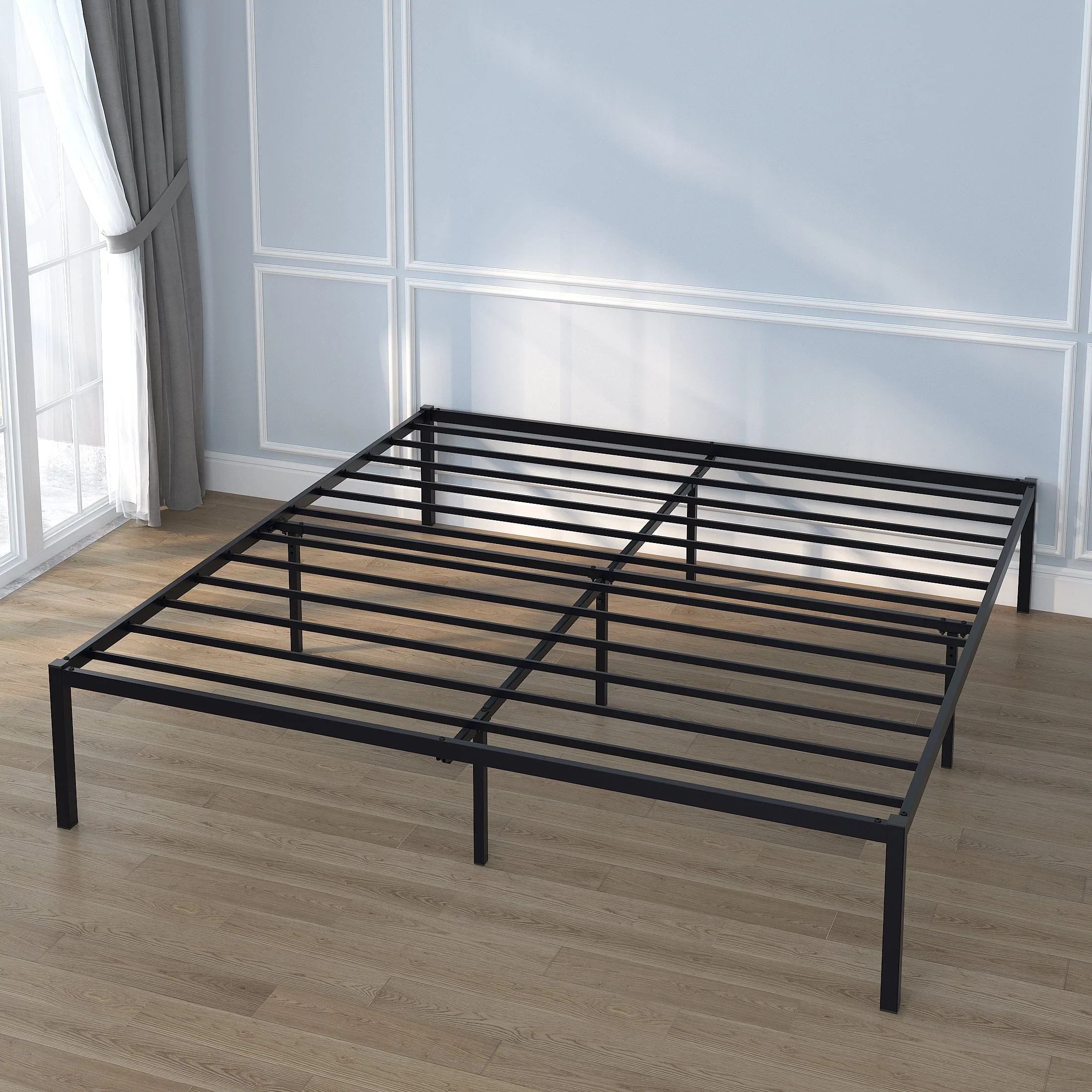 Yoneston Queen Size Metal Bed Frame 18 High Beds Frames with Storage