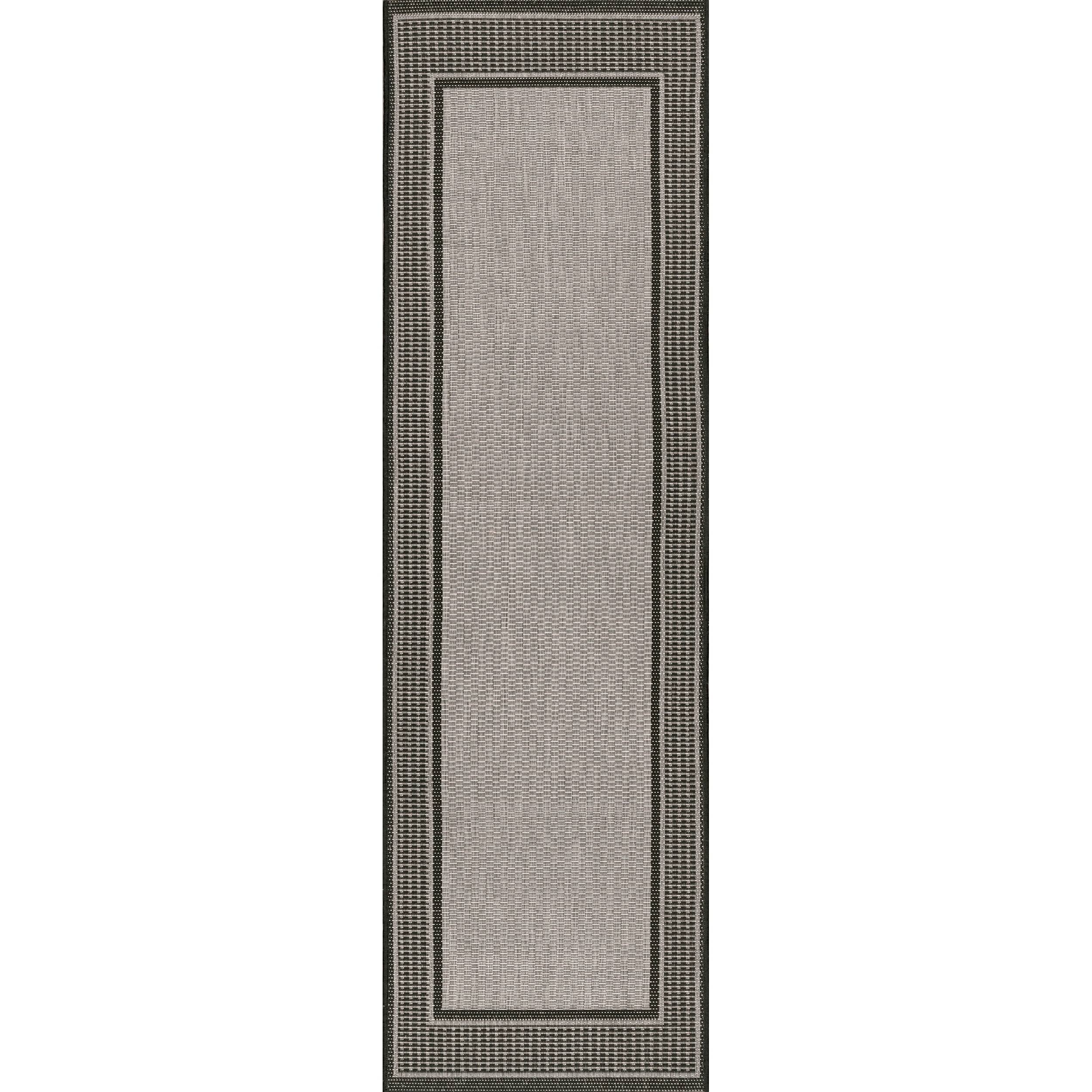 nuLOOM Gris Border Outdoor Runner Rug 2' 3